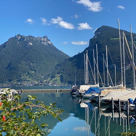 Herrlicher Blick Auf Berge Und See Faulensee Esterno foto
